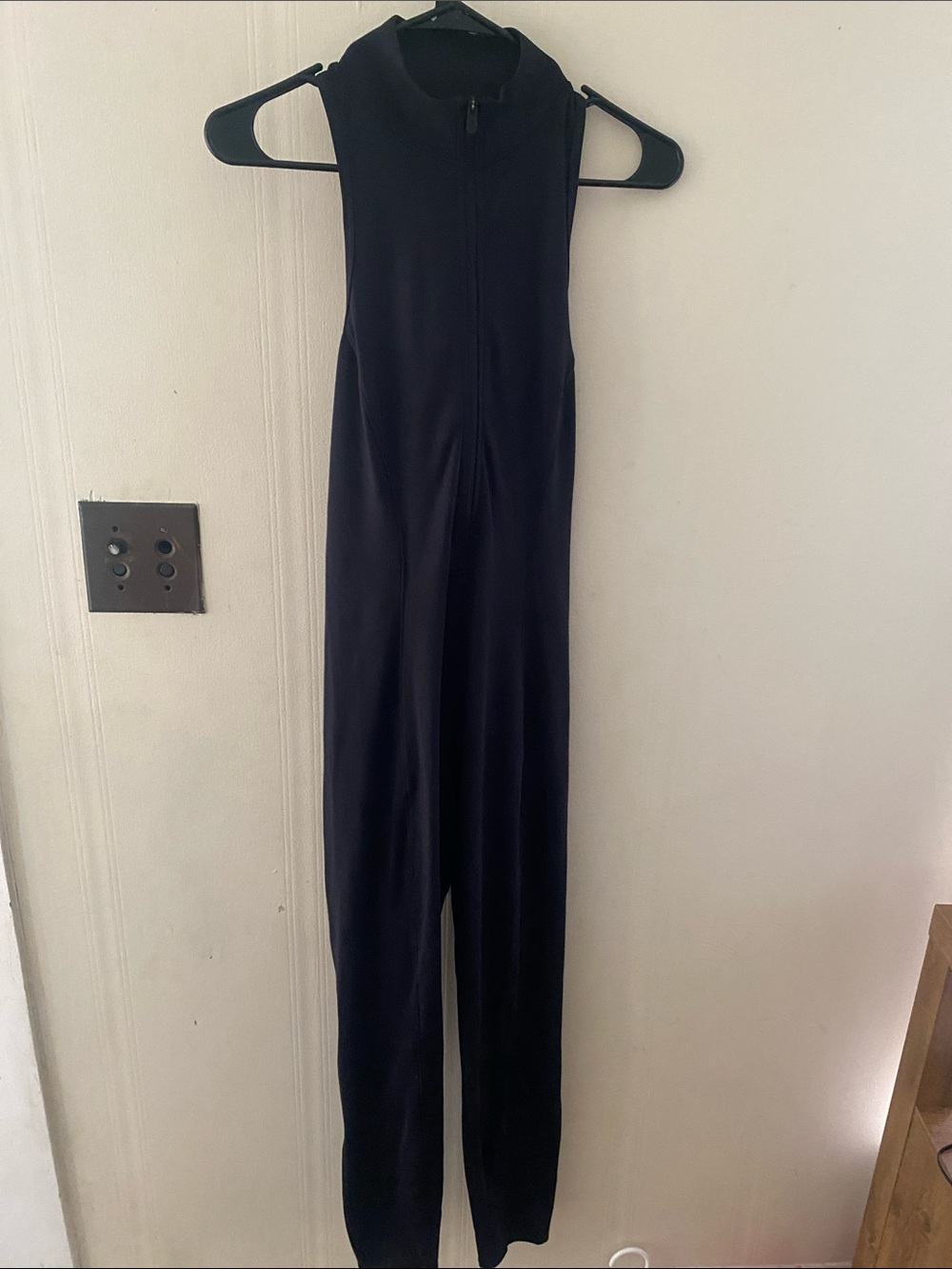 Victoria's Secret Black Sleeveless Zip-Front Jumpsuit